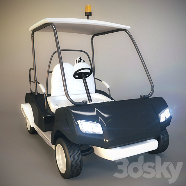 Golf Car 3DS Max Model - thumbnail 2