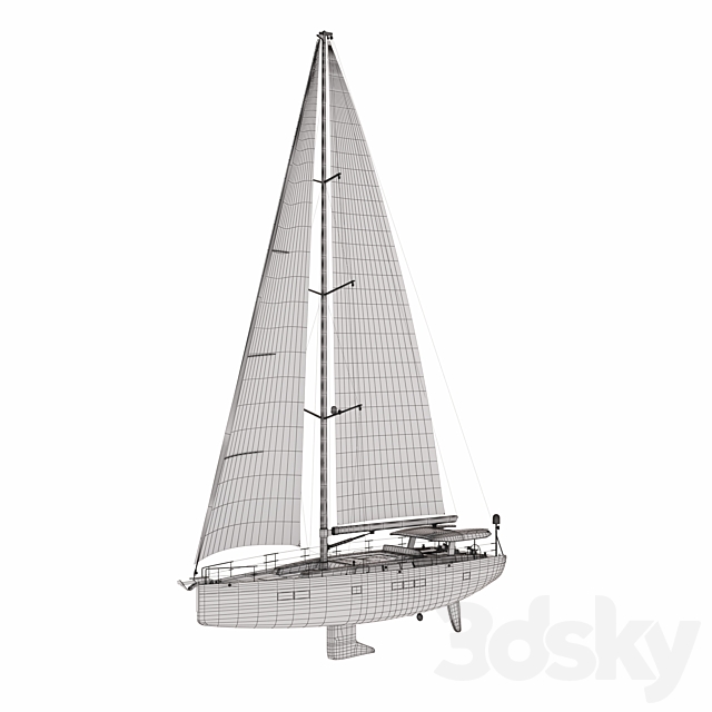 Hanse 675 yacht 3DS Max Model - thumbnail 3