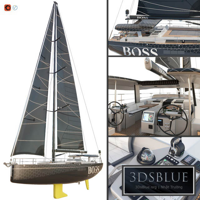 Hanse 675 yacht BOSS 3DS Max - thumbnail 3