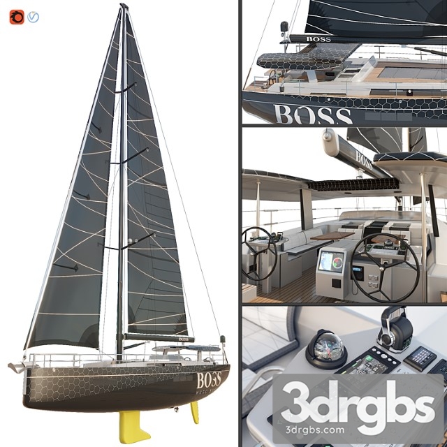 Hanse 675 yacht boss 3dsmax Download - thumbnail 1