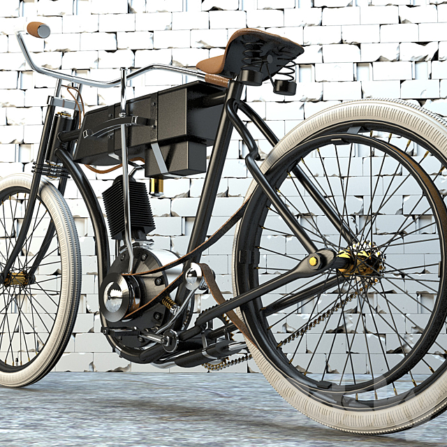 Harley Davidson 1908 3DS Max Model - thumbnail 2