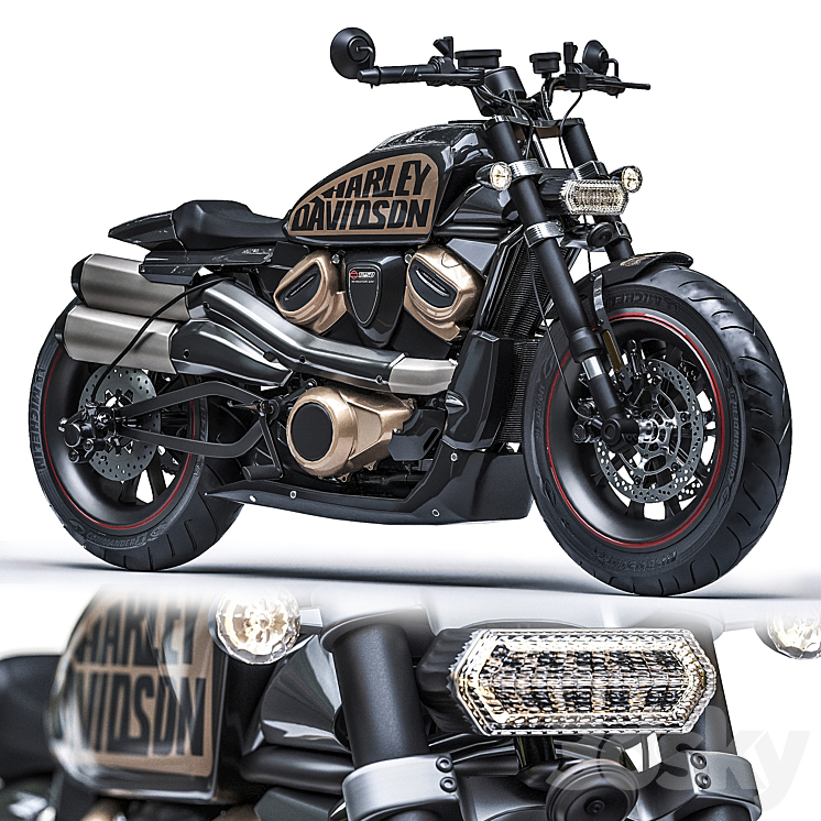 Harley Davidson 3DS Max Model - thumbnail 1