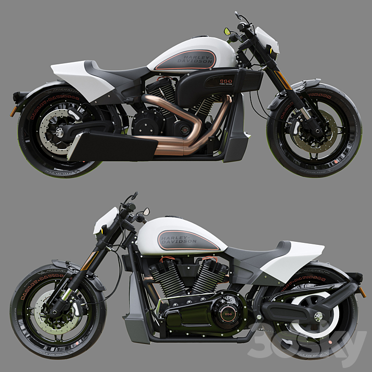 Harley-Davidson FXDR 114 3DS Max - thumbnail 1