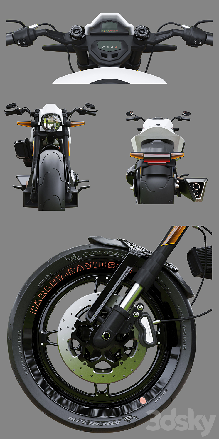 Harley-Davidson FXDR 114 3DS Max - thumbnail 2