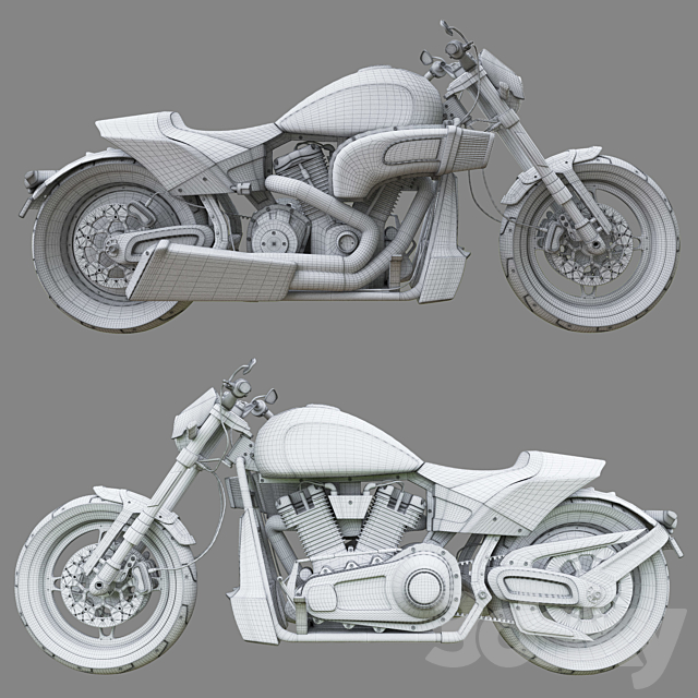 Harley-Davidson FXDR 114 3DSMax File - thumbnail 3