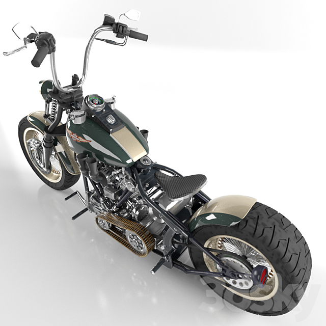 Harley Davidson Knucklehead 3DS Max Model - thumbnail 2