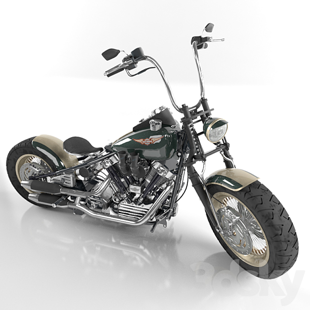 Harley Davidson Knucklehead 3DSMax File - thumbnail 1