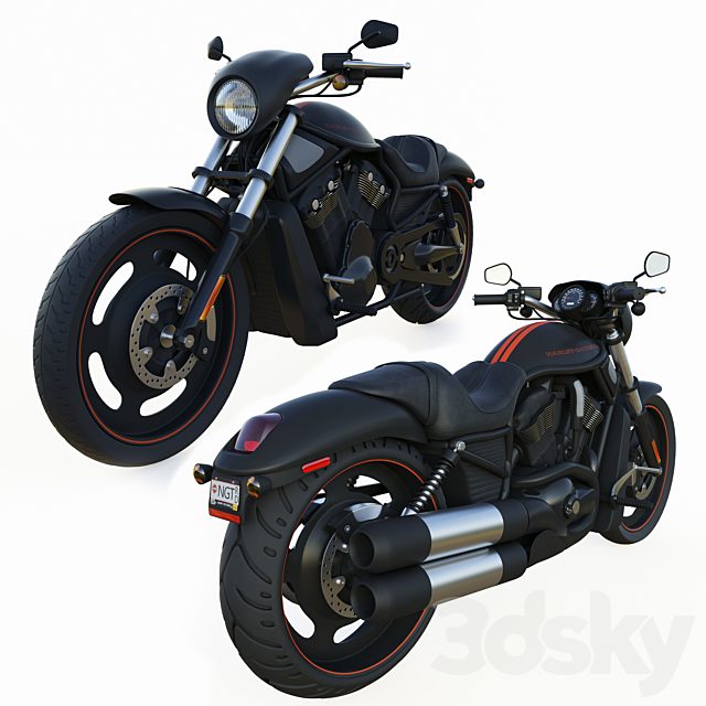 Harley-davidson night rod 3DS Max Model - thumbnail 2