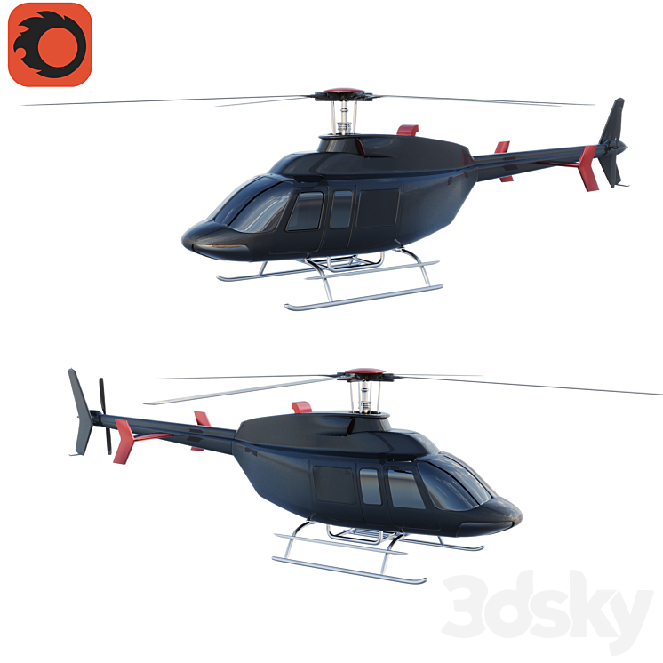 Helicopter Bell 407 3DS Max - thumbnail 1