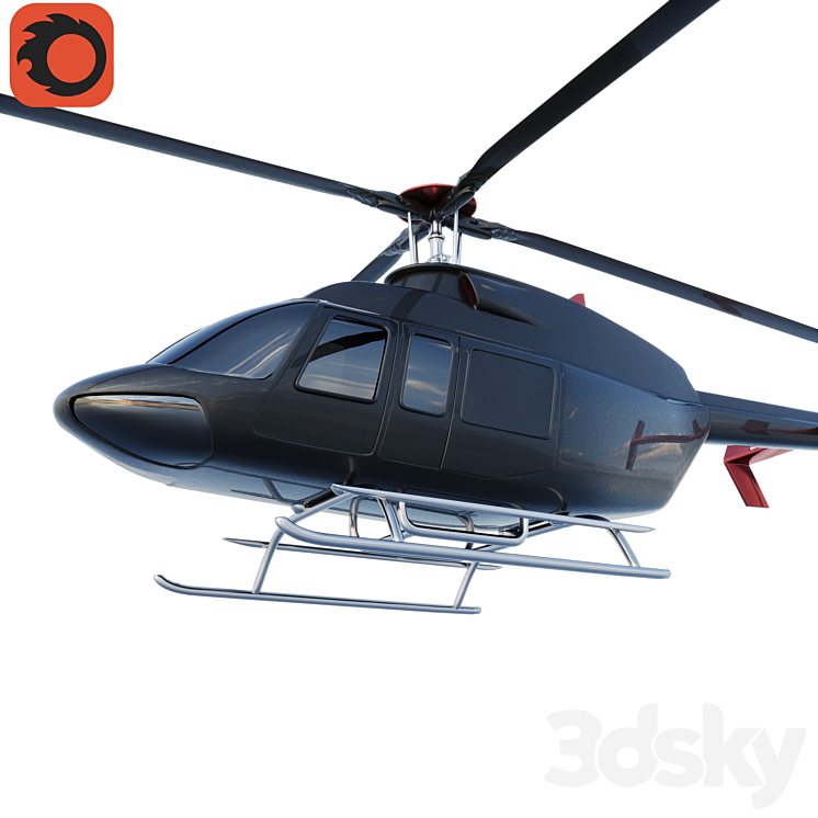 Helicopter Bell 407 3DS Max - thumbnail 2