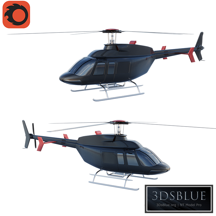 Helicopter Bell 407 3DS Max - thumbnail 3