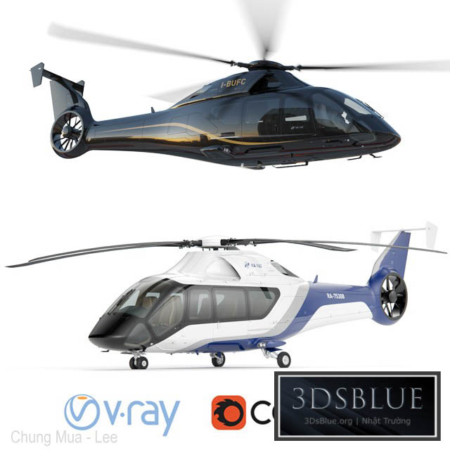 Helicopter KA-162 Private Heli 3DS Max - thumbnail 3