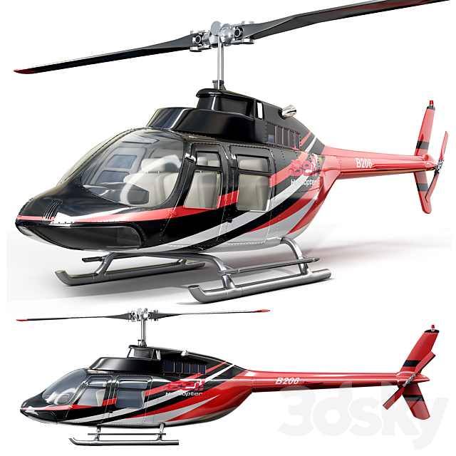 helicopter_bell_206 3DSMax File - thumbnail 1