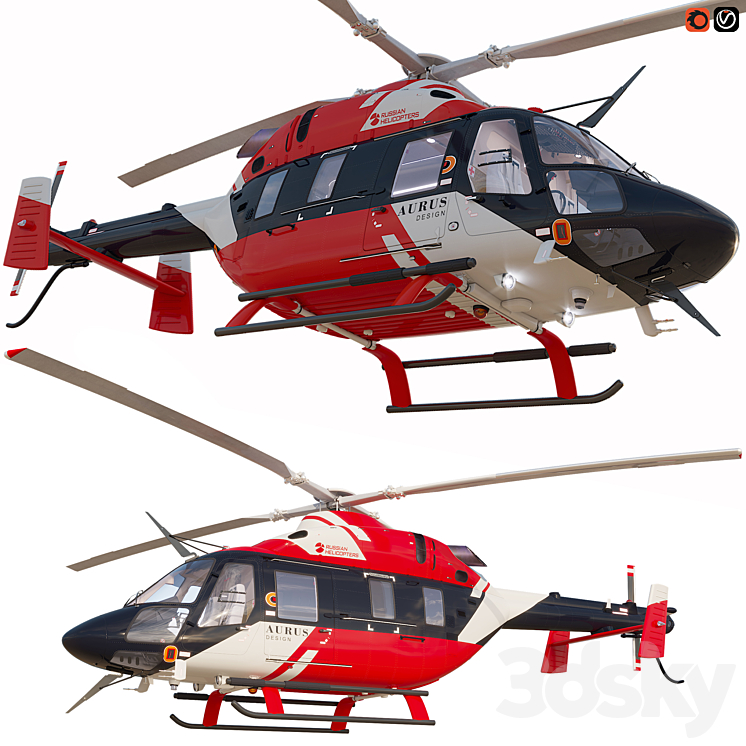 Helicopters Ansat Aurus 3DS Max Model - thumbnail 1