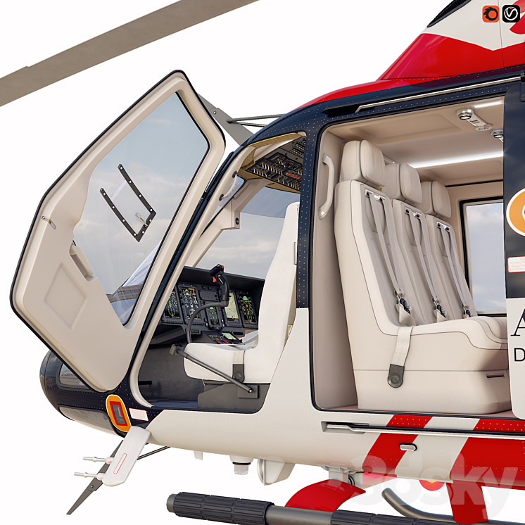 Helicopters Ansat Aurus 3DS Max Model - thumbnail 2