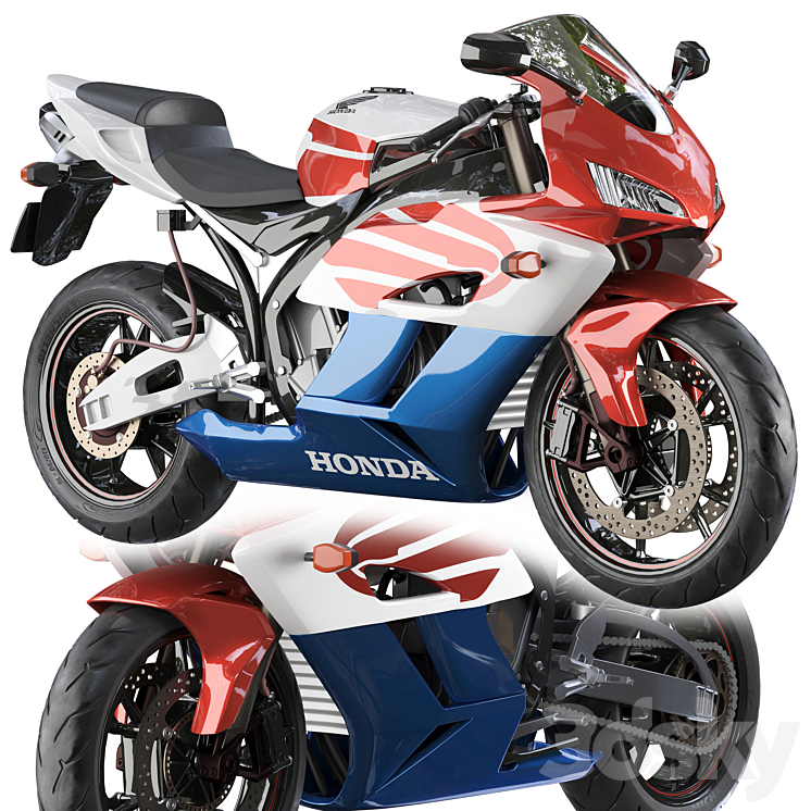 HONDA CBR1000RR 3DS Max Model - thumbnail 2