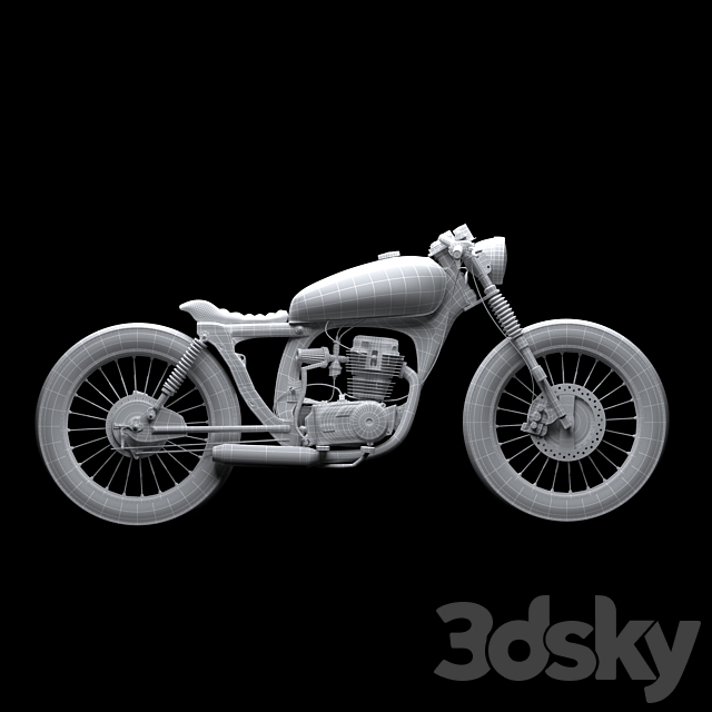 Honda CG125 Motorcycle 3DSMax File - thumbnail 6