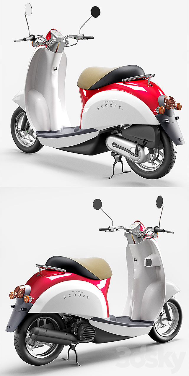 Honda Crea Scoopy 3DS Max Model - thumbnail 2