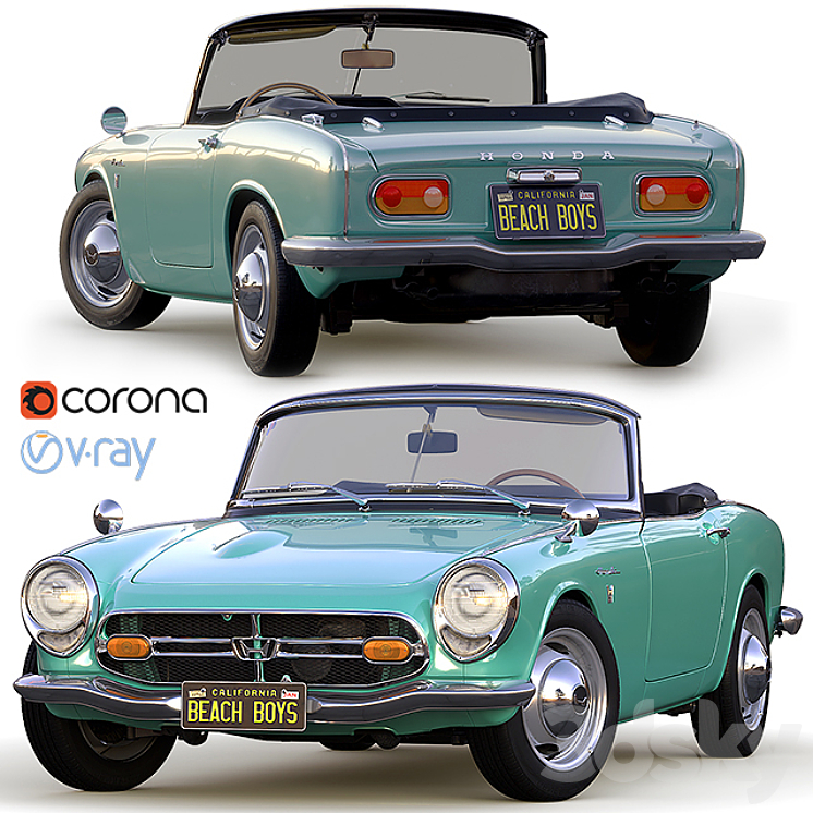 Honda S800 Cabriolet '66 3DS Max - thumbnail 1