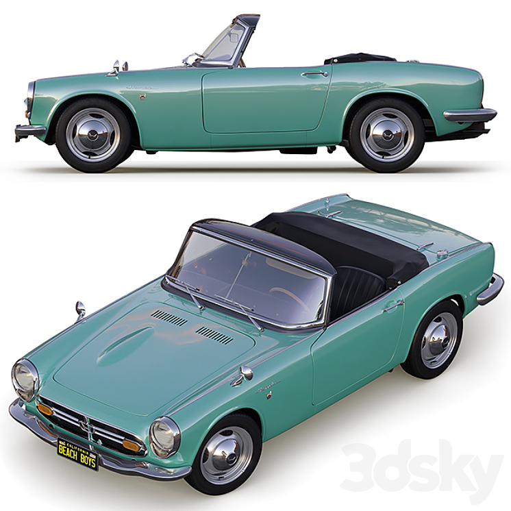 Honda S800 Cabriolet '66 3DS Max - thumbnail 2