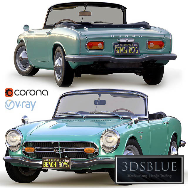 Honda S800 Cabriolet '66 3DS Max - thumbnail 3