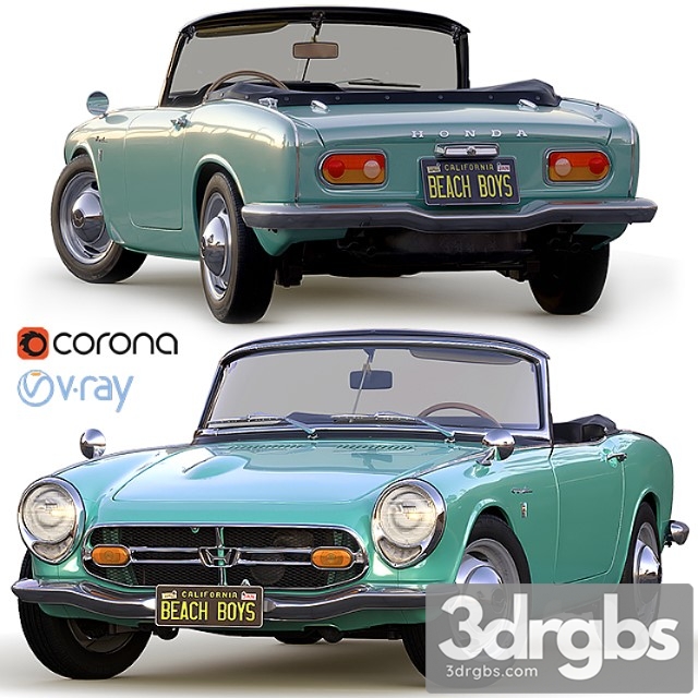 Honda S800 Cabriolet 66 3dsmax Download - thumbnail 1