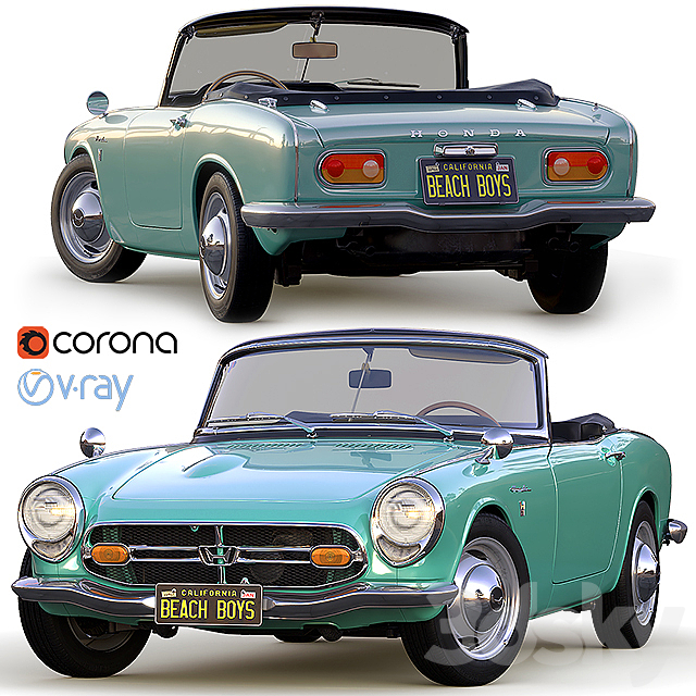 Honda S800 Cabriolet ’66 3DSMax File - thumbnail 1