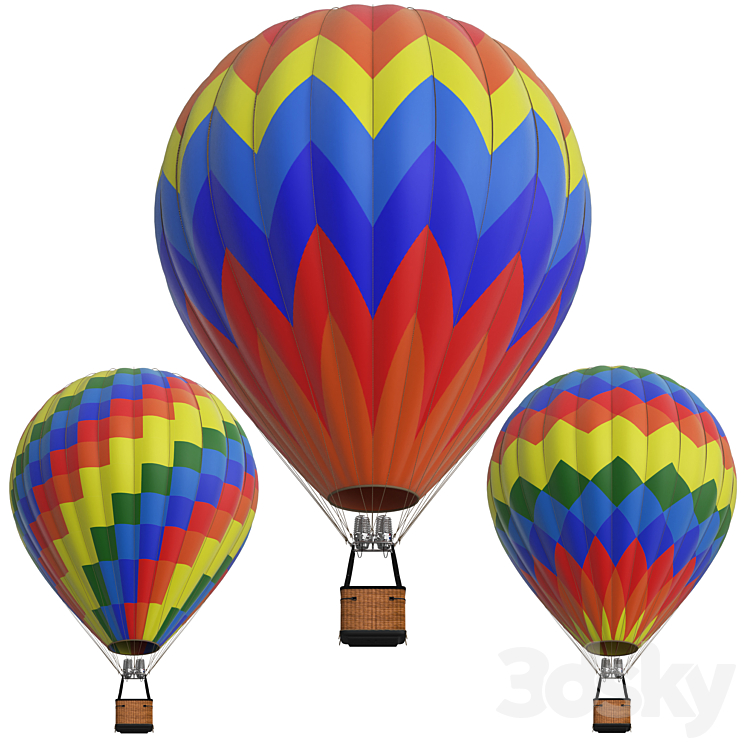 Hot air balloons 3DS Max - thumbnail 1