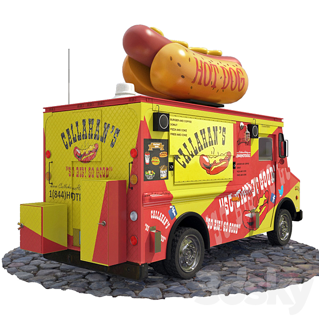 Hot dog truck 3DS Max Model - thumbnail 2