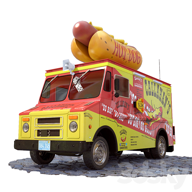 Hot dog truck 3DS Max Model - thumbnail 4