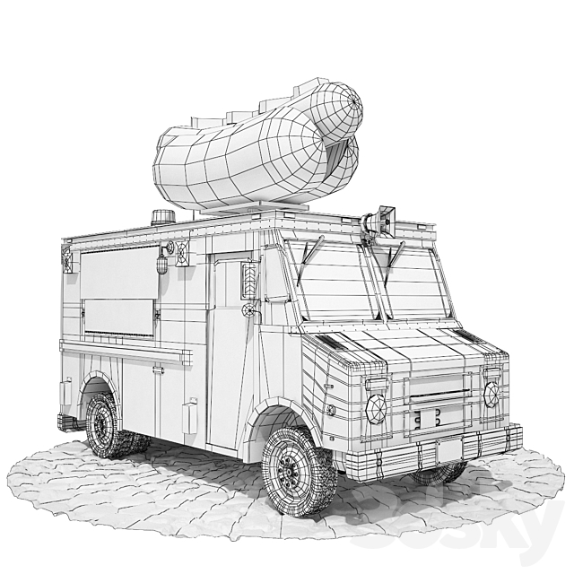 Hot dog truck 3DS Max Model - thumbnail 5