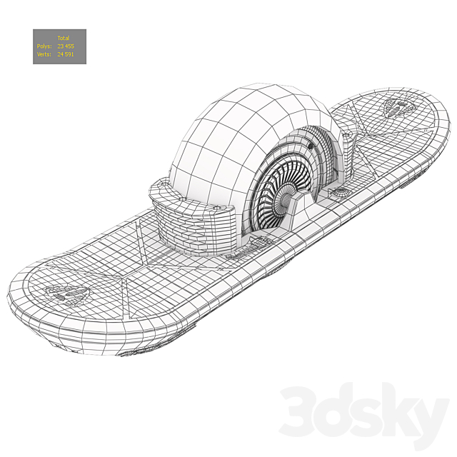 Hoverboard GeoBlade 500 3DS Max Model - thumbnail 3