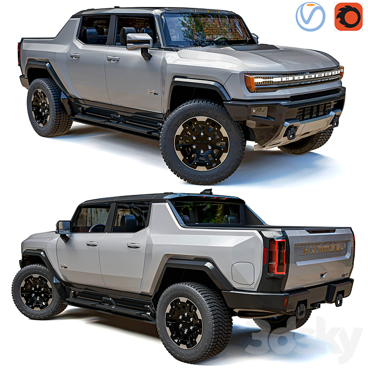 Hummer Ev 2022 3DS Max Model - thumbnail 1