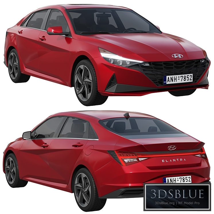 Hyundai Elantra 2021 3DS Max - thumbnail 3