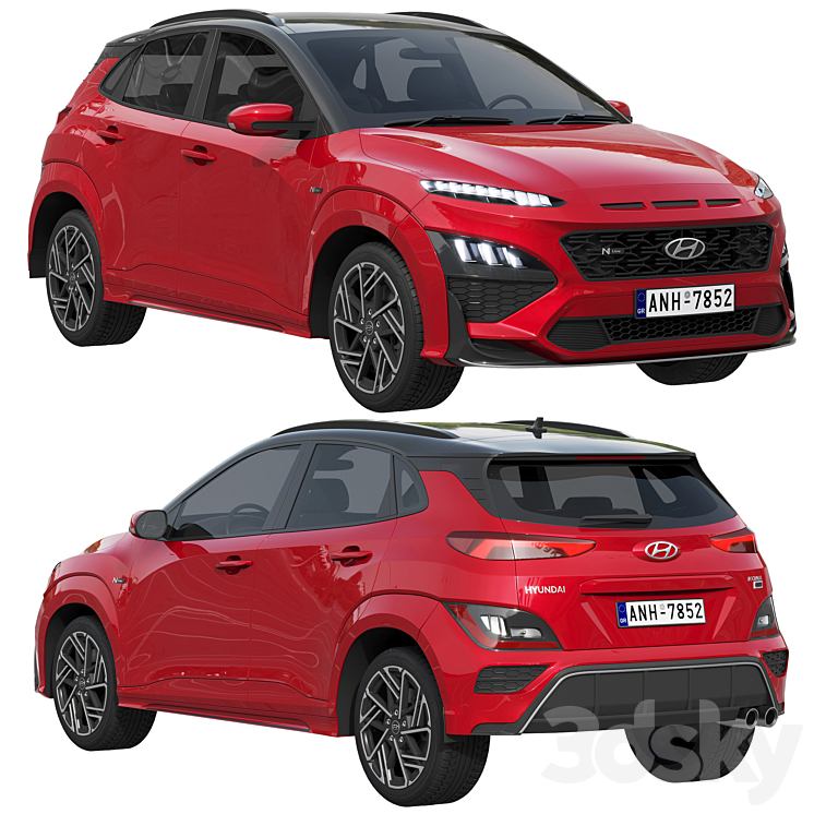 Hyundai Kona N Line 2022 3DS Max Model - thumbnail 1