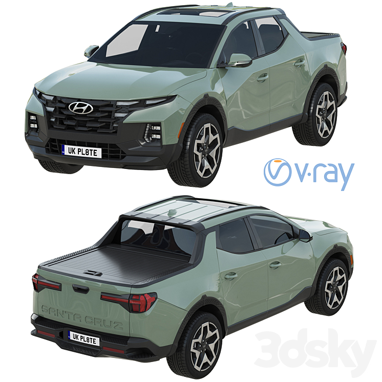 Hyundai Santa Cruz 3DS Max Model - thumbnail 2