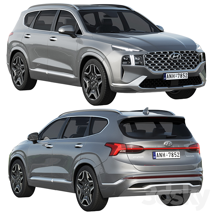 Hyundai Santa Fe 2021 3DS Max - thumbnail 1