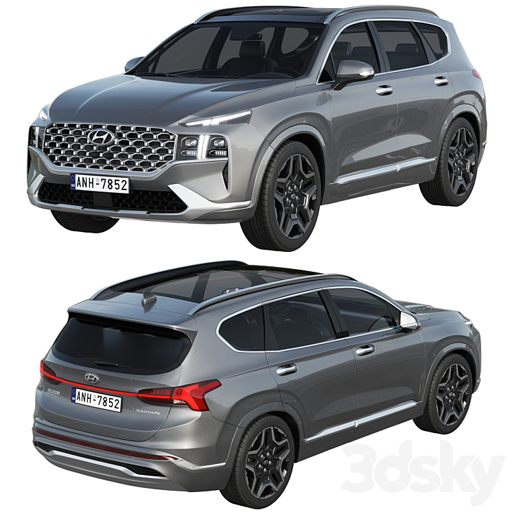 Hyundai Santa Fe 2021 3DS Max - thumbnail 2