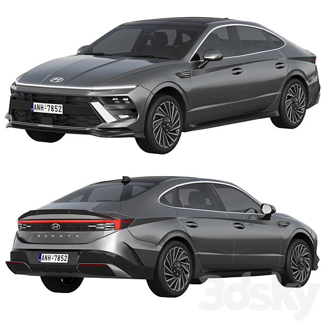 Hyundai Sonata 2024 3DS Max Model - thumbnail 2