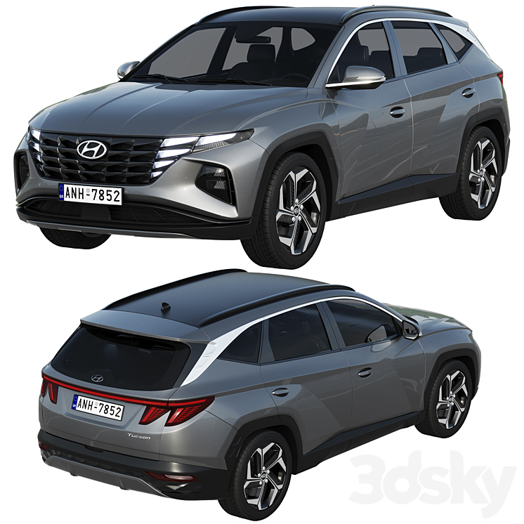 Hyundai Tucson 2021 3DS Max Model - thumbnail 2