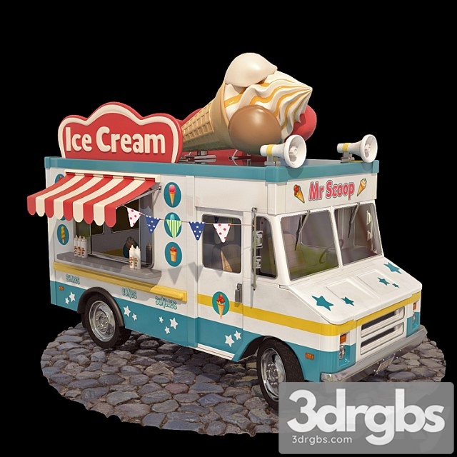 Ice-cream truck 3dsmax Download - thumbnail 1