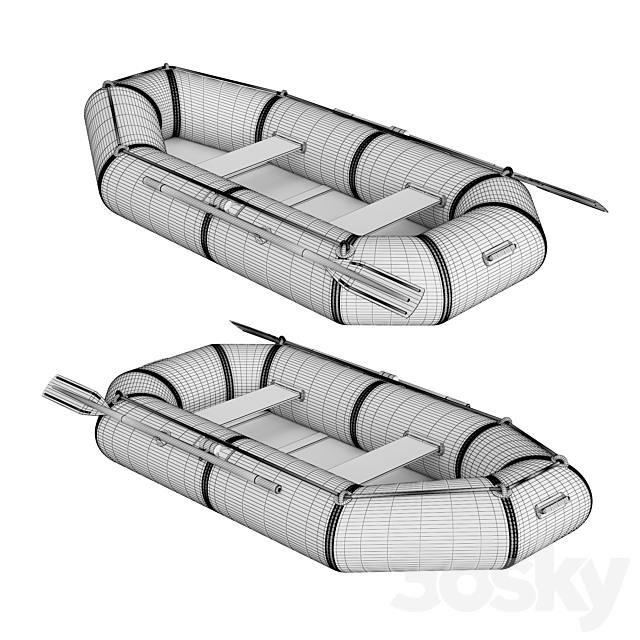 Inflatable boat 3DS Max Model - thumbnail 4