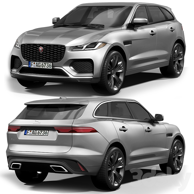 Jaguar F-Pace 3DS Max Model - thumbnail 1