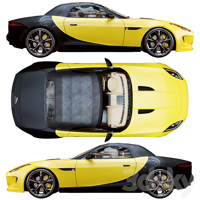 Jaguar F_TYPE Convertable 3DS Max Model - thumbnail 2