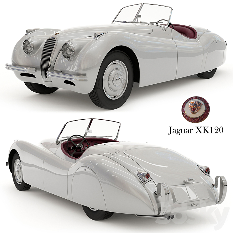 Jaguar XK120 3DS Max - thumbnail 1