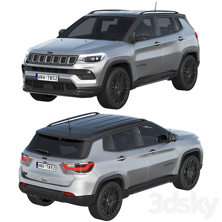 Jeep Compass 2022 3DS Max Model - thumbnail 2