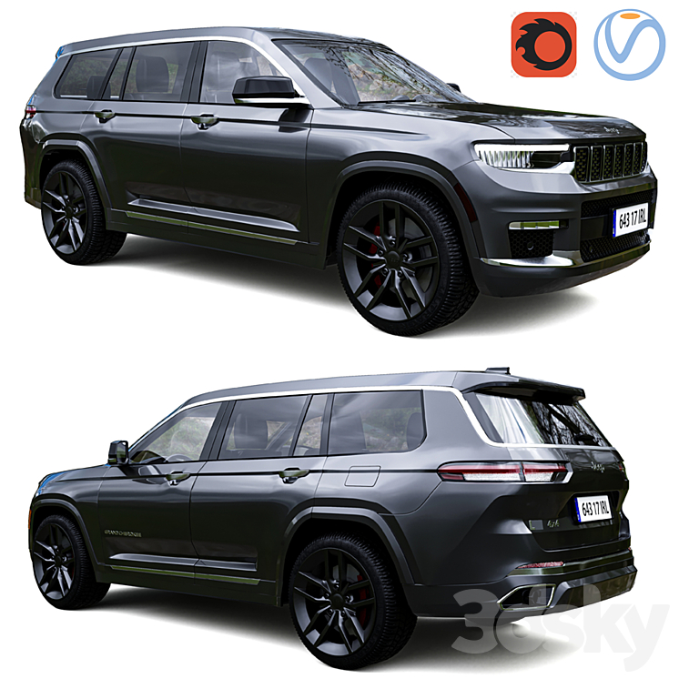 Jeep Grand Cherokee L 2021 3DS Max - thumbnail 1