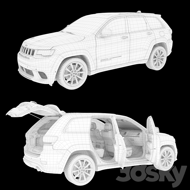 Jeep grand cherokee trackhawk 3DS Max Model - thumbnail 5