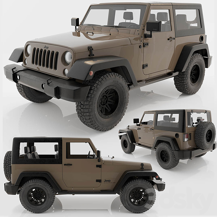 jeep wrangler rubicon 3DS Max - thumbnail 1