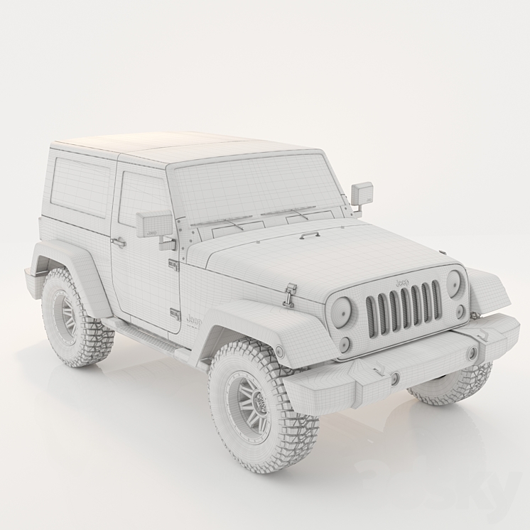 jeep wrangler rubicon 3DS Max - thumbnail 2